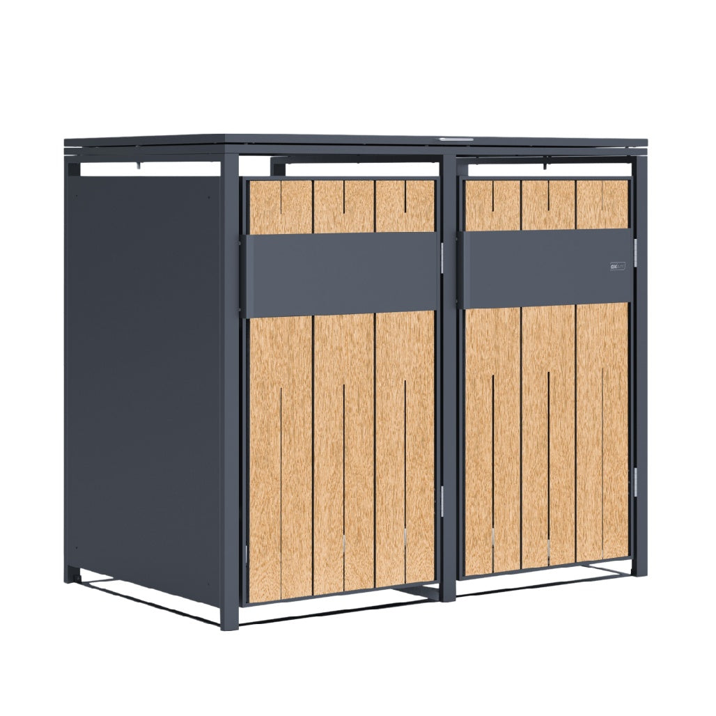 Outdoor Storage Cabinet for Garden Use in Wood and Metal - 100 x 60 x 80