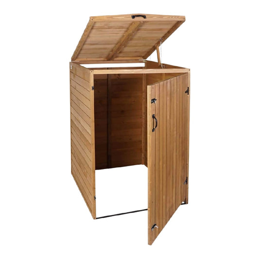 Outdoor storage cabinet for garden equipment in natural wood - 80 x 50 x 100